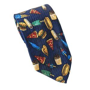 Preppie by J.B. Junk Food Fast Food Hamburger Taco Pizza Novelty Necktie